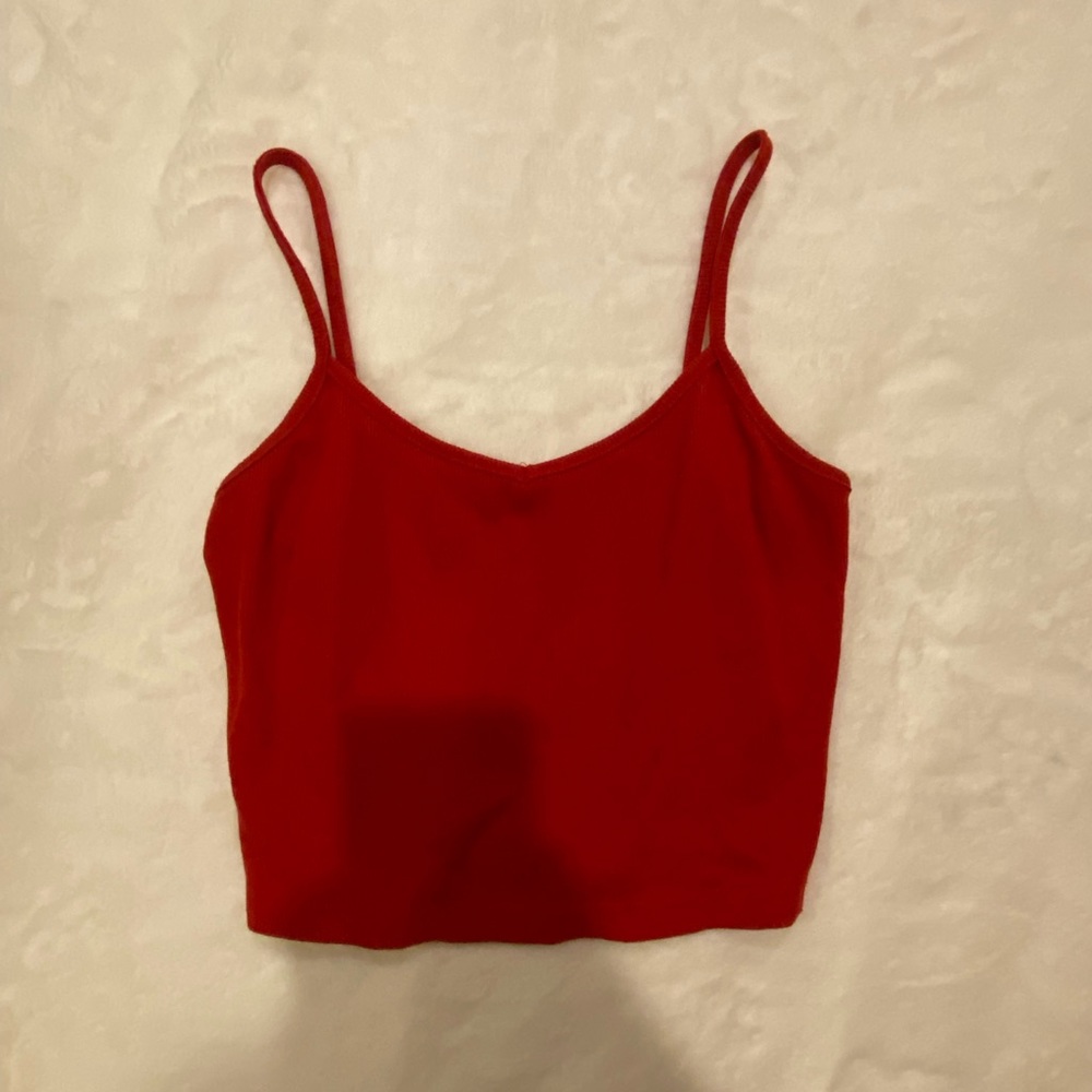 Red Summer Tank Top Thin Straps